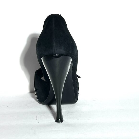 Dior by John Galliano 2003 Black Patent & Suede D'Orsay Platform Pump EU 38 US 8 - Picture 10 of 16